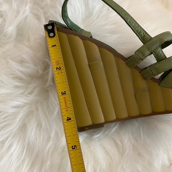 Linea Paolo Bamboo Wedges. Green/Brown. Sz 8 - Picture 7 of 8